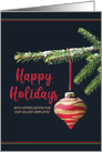 Happy Holidays Employee Decorated Christmas Tree Branch with Ornament card
