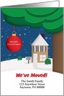 Merry Christmas We’ve Moved Winter House Custom Front For New Address card