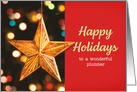 Happy Holidays Plumber Star Ornament card