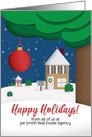 Happy Holidays From Real Estate Custom Winter Houses Illustration card