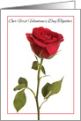 Happy Valentine’s Day Red Rose First Valentine’s Day Together card