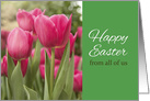 Happy Easter From All of Us Pretty Pink Tulips card