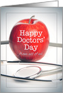 Happy Doctors’ Day From All of Us Apple and Stethoscope Image card