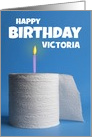 Happy Birthday Custom Name Toilet Paper Cake Coronavirus Humor card