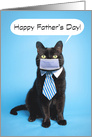 Happy Father’s Day Cat With Face Mask Coronavirus Humor card