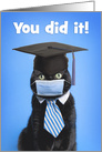 Congratulations Graduate Cat in Coronavirus Face Mask Humor card
