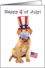 Happy Fourth of July Puppy With Face Mask Coronavirus Pandemic Humor card
