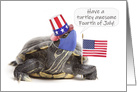 Happy Fourth of July Patriotic Turtle in Face Mask Coronavirus Humor card