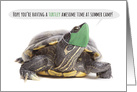 Thinking of You Summer Camp Turtle in Coronavirus Face Mask Humor card