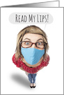 Happy Birthday Funny Lady in Coronavirus Face Mask Humor card