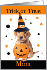 Happy Halloween Mom Cute Puppy in Costume Humor card