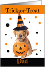 Happy Halloween Dad Cute Puppy in Costume Humor card