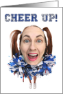 Cheer Up Encouragement Custom Photo Funny Cheerleader Face card