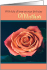 Happy Birthday Mother Beautiful Peach Colored Rose card