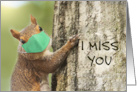 I Miss You Squirrel in Face Mask Coronavirus Social Distancing Humor card