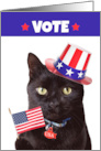 Vote Patriotic Cat With Flag and Hat Humor card