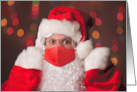 Merry Christmas Santa Claus Putting Face Mask on Humor card