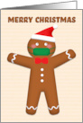 Merry Christmas Gingerbread Man in Coronavirus Face Mask Humor card