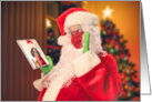 Merry Christmas Santa Video Calling Mrs Claus Dunring Pandemic Humor card