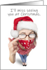 Merry Christmas I’ll Miss Seeing You Foggy Glasses Face Mask Humor card