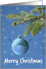 Merry Christmas Tree Ornament in Coronavirus Mask Humor card