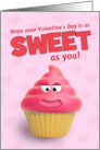 Happy Valentine’s Day Cute Pink Cupcake Humor card