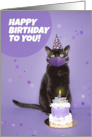 Happy Birthday Black Cat in Pandemic Face Mask Humor card