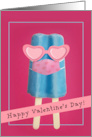 Happy Valentine’s Day Cute Ice Pop in Pandemic Face Mask Humor card