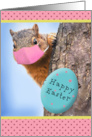 Happy Easter Squirrel in Pandemic Face Mask Humor card