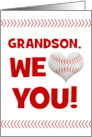 Happy Valentine’s Day Grandson From Both Baseball Heart card