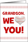 Happy Birthday Grandson From Both Baseball Heart card