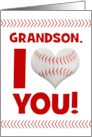 Happy Birthday Grandson Baseball Heart card