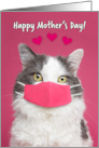 Happy Mother’s Day Cute Cat in Pandemic Face Mask Humor card