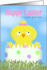 Happy Easter Great Niece Cute Girl Chick in Egg card