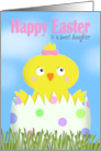 Happy Easter Daughter Cute Girl Chick in Egg card