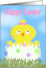 Happy Easter For Anyone Cute Girl Chick in Egg card
