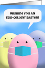 Happy Easter Talking Eggs in Coronavirus Pandemic Face Masks Humor card