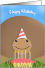 Happy Birthday For Anyone Cute Tortoise with Birthday Cake card