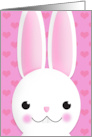 Happy Easter For Anyone Bunny Face With Hearts card