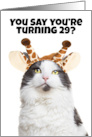 Happy Birthday Cat Giraffe Birthday Age Lie Humor card