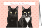 Happy Anniversary Cute Cat Couple With Custom Names card