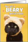 Happy Mother’s Day Mom Cute Cat in Bear Hat Humor card