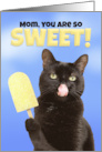 Happy Mother’s Day Mom Cute Cat With Sweet Ice Pop Humor card