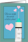 Happy Nurses Day Illustrated Vaccine With Hearts card