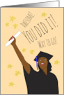 Congratulations Female African American Grad with Diploma Illustration card