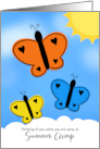 Thinking of You at Summer Camp Cute Illustrated Butterflies card