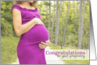 Congratulations on your Pregnanacy Woman in Purple Dress card