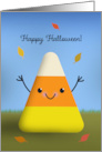 Happy Halloween For Anyone Cute Candy Corn Illustration card