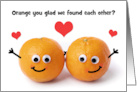 Happy Anniversary Cute Orange Couple Humor card