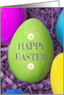 Happy Easter For Anyone Dyed Eggs Close Up card